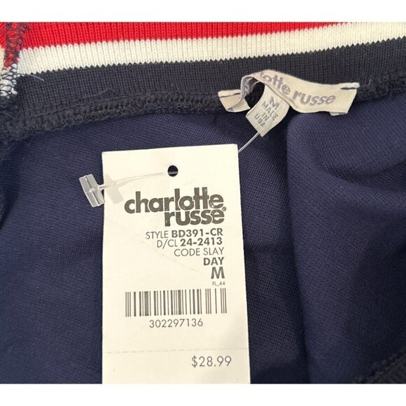 Charlotte Russe V- Neck Midi Dress Body-Con Navy Blue 3/4 Sleeve Size Medium - Picture 5 of 5